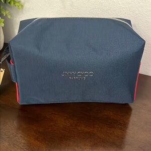 Jimmy Choo Blue and Red Toiletry Bag